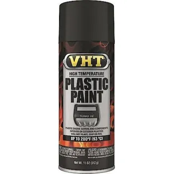 VHT Plastic Paint, matná černá, 325ml