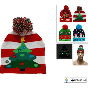 Vánoční dekorace PROHOME - Čepice vánoční LED různé barvy a motivy