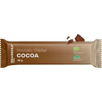 BrainMax Pure® Protein Cocoa Wafer, proteinová oplatka, BIO, 30 g Kakaová oplatka s vysokým obsahem proteinu / *BG-BIO-002 certifikát