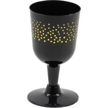 Sklenice PROHOME - Pohár na víno 4ks černý, umělá hmota