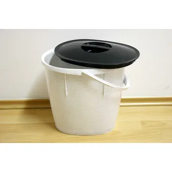 kbelík ALFA PLASTIK - Vědro ovál 12l s víkem granit bílé