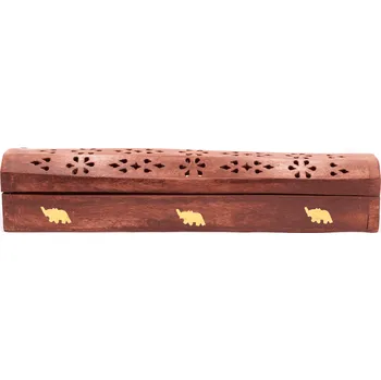 Čajovna Milujeme Kameny Truhlička dřevěná – stojánek na vonné tyčinky - Sloni – VADA VAD551 514369