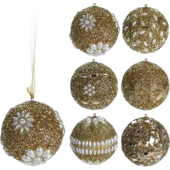 Vánoční dekorace PROHOME - Koule vánoční zlatá 7cm různé motivy