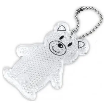 Přívěšek reflexní odrazka medvídek bílý