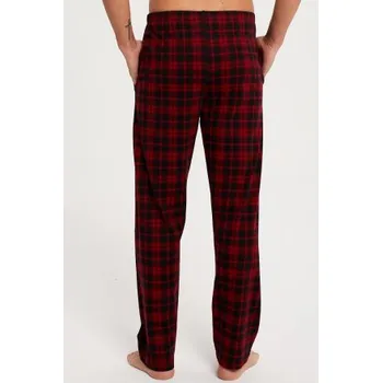 Pánský overall Pyžamové kalhoty Italian Fashion Zeman - dlouhé bavlněné Černo-červená 2XL