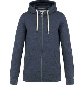 Pánská mikina Kariban Men’s Vintage Zipped Hooded Sweatshirt mikina, modrá (Heather Sport Royal)