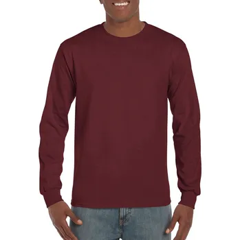Oblečení a móda Gildan Ultra Cotton™ Adult Long Sleeve T-shirt, červená (Maroon)