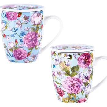 VERONI - Hrnek s čajítkem 360ml Amaya různé motivy