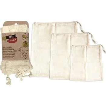 YORK eco sáčky na ovoce z bavlny 18x23 cm 3 ks