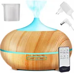 Ultrazvukový ionizátor a zvlhčovač vzduchu 300ml s dálkovým ovládáním, světlé dřevo