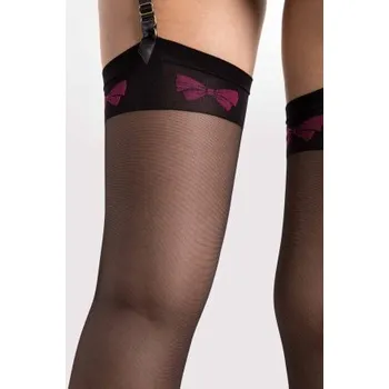 Dámské punčochy Punčochy na podvazkový pás Fiore Lola - 20 DEN Černá 4-L