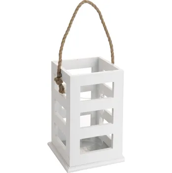 Svícen PROHOME - Svícen dřevo sklo 16x16x23cm