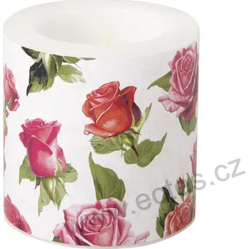 Svíčka IHR ELEGANT ROSES malá dekorativní svíčka rozkvetlé květy červených růží