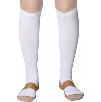 Kompresní podkolenky unisex, bílé