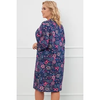 Dámská noční košile Tříčtvrteční noční košile Italian Fashion Topana - bavlna Tmavě modrá 2XL