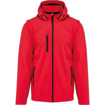 Kariban Unisex 3-layer Softshell Hooded Jacket With Removable Sleeves, červená (Cherry Red)