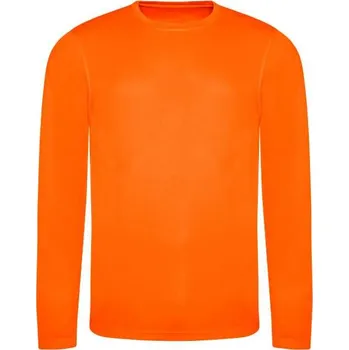 Pánské tričko Just Cool Long Sleeve Cool T, oranžová (Safety Orange)