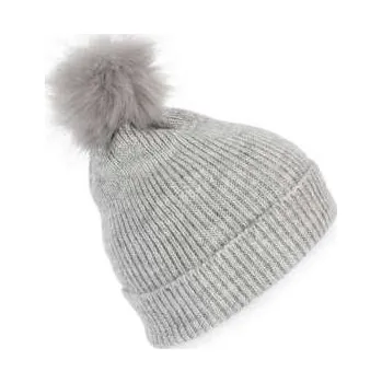 Čepice K-up Knitted Bobble Beanie In Recycled Yarn, šedá (Graphite Heather)