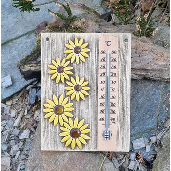 Domácí teploměr Keramický teploměr se slunečnicí - dekorativní