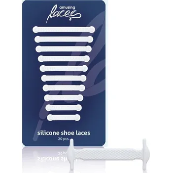 Tkaničky do bot Silikonové šňůrky do bot Amusing Laces 20 ks bílé