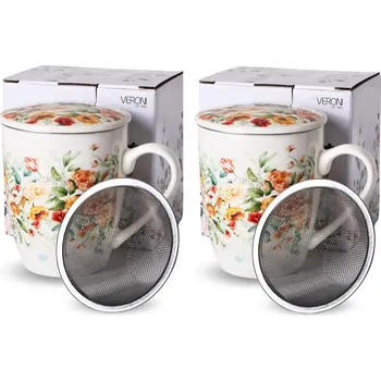 VERONI - Hrnek s čajítkem 360ml Estrella