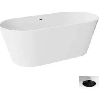 Vana Besco Akrylátová volně stojící vana Deeva 150x75 (170x80, 180x80) Rozměry (cm): 150x75, Typ a barva výpustě: Click-Clack se šterbinovým přepadem, černá mat