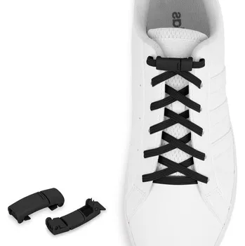 Vložka do bot Elastické šňůrky do bot s černými magnetickými sponami Shoelaces, černé
