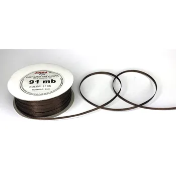 Stuha Stuha saténová jednolící, WS8135, šíře 3 mm / balení 91 m