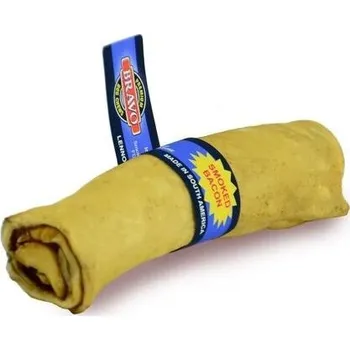 Pamlsek pro psa Rolka z hovězí kůže Bacon – slanina – 14 cm