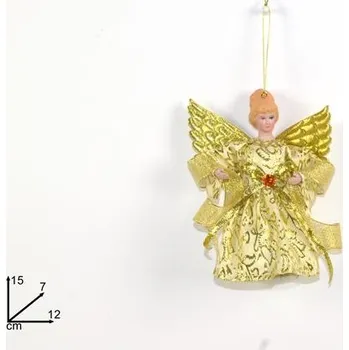 Vánoční dekorace PROHOME - Anděl visící zlatý 15cm