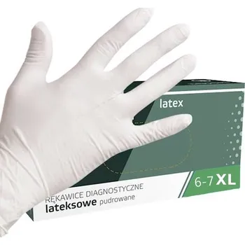 Vyšetřovací rukavice Vyšetřovací rukavice jednorázové latexové s pudrem XL - 100ks