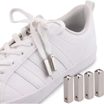 Tkaničky do bot Koncovky na šňůrky do bot, kovové, Aglets - šedé