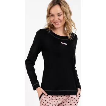 Dámské pyžamo Dámské pyžamo Italian Fashion Bonilla - dlouhé Černo-starorůžová L