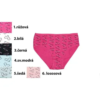 Kalhotky Pesail YW4136 Dámské bavlněné spodní kalhotky srdíčka
