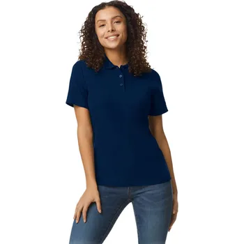 Chlapecké tričko Gildan Softstyle® Ladies' Double PiquÉ Polo With 3 Colour-matched Buttons, modrá (Navy)