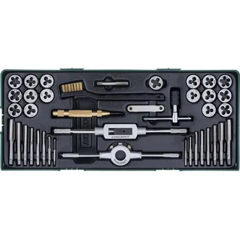 Závitořezný nástroj Závitníky a závitová očka s automatickým důlčíkem, kazeta, 40 ks - JONNESWAY AG10001SP