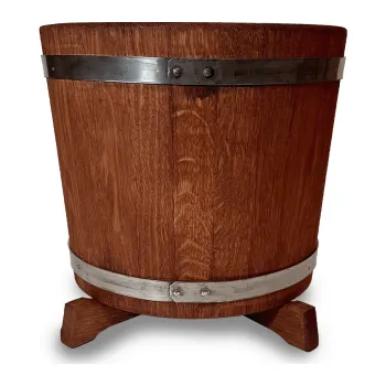 Květináč Dubový květináč kulatý 10 litrů - teaková barva