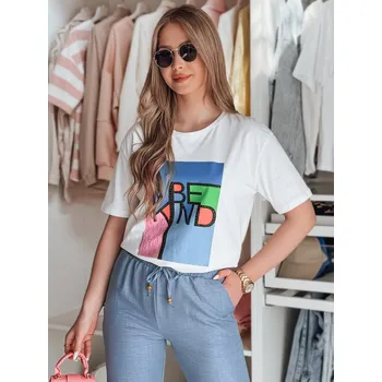 Dámské tričko Bílé tričko s potiskem KINDBE RY2614 Velikost: S/M