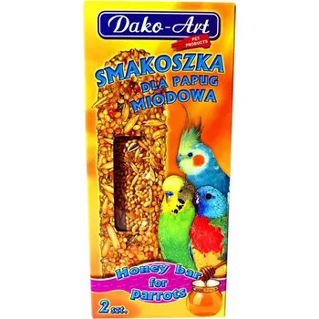 Krmivo pro ptáka Tyčinka malý papoušek s medem Dako (2 ks)