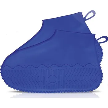 Cyklistické návleky Voděodolné návleky na tenisky silikonové elastické Raincover for Sneakers modré L