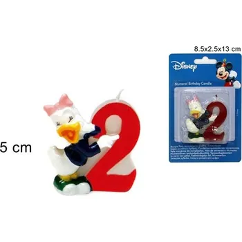 Svíčka PROHOME - Svíčka číslice 2 Disney