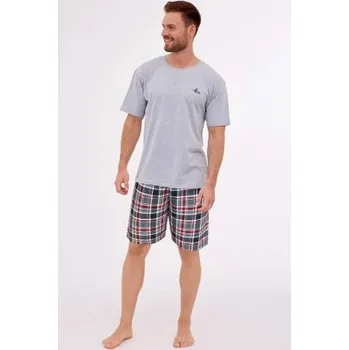 Pánské pyžamo Pánské pyžamo Cornette Wild Horse 3 Světle šedá L