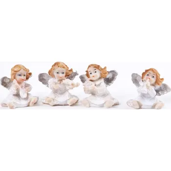 Vánoční dekorace Anděl muzikant sada 4ks 4cm