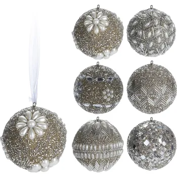Vánoční dekorace PROHOME - Koule vánoční stříbrná 7cm různé motivy
