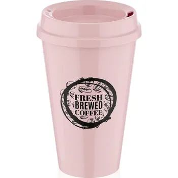 PROHOME - Kelímek na kávu s víčkem Dekor