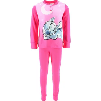 Dívčí pyžamo Tmavě růžové dětské dlouhé pyžamo Stitch Velikost: 116