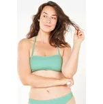 DECATHLON Horní díl dámských plavek na surf bandážový pruhovaný Mae 70B ZELENÁ