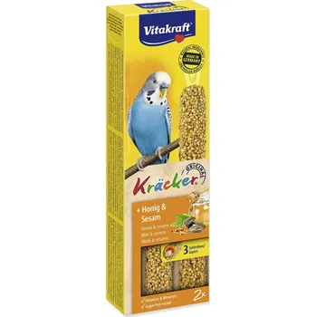 Krmivo pro ptáka Tyčinky Vitakraft Kracker andulka, s medem a sezamem 2ks