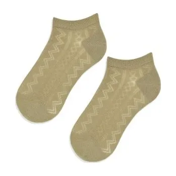 Dámské ponožky Dámské ponožky Noviti ST048 - vzorované Světle béžová 36-41