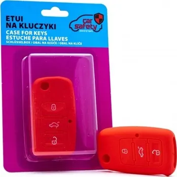 Červené silikonové pouzdro na klíče Volkswagen Škoda Seat - EPKC03 CARSAFETY